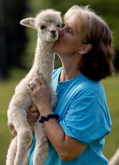 Stacey with cria